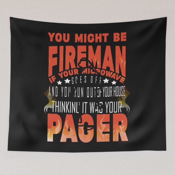 Item preview, You might fireman if your microwave - funny gift for firefighters designed and sold by Desibeau.
