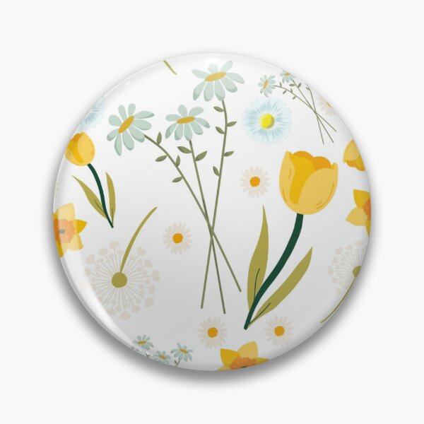 Item preview, Seamless pattern Daisy and yellow tulips designed and sold by sm7thme.