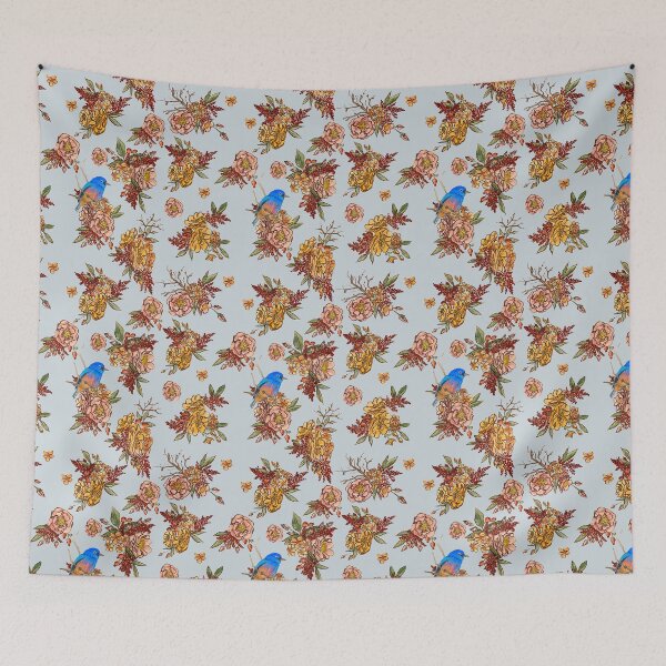 Aperçu de l'œuvre Fleurs d'oiseau bleu créée et vendue par VeloursDesigns.