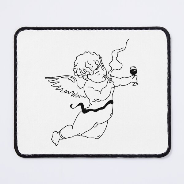 Item preview, cherub angel with drink and cigarette designed and sold by ShopEasy9.