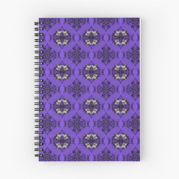Item preview, wildflowers and hearts on purple damask pattern designed and sold by Dawna Morton.