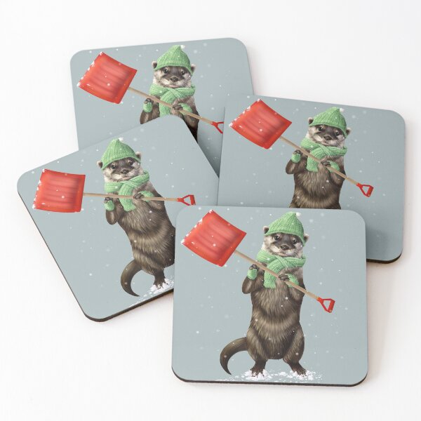 Item preview, Otter with snow shovel designed and sold by Mehu.