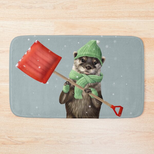 Item preview, Otter with snow shovel designed and sold by Mehu.