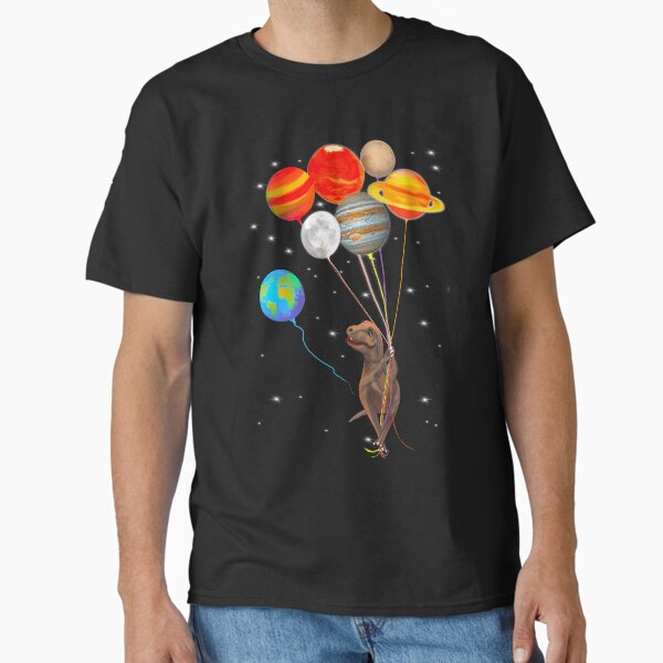 Baby T-Rex and Balloon Planets in Space Classic T-Shirt