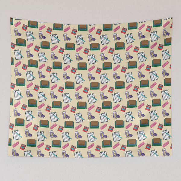 Item preview, Books, Crayons, Glue, and Eraser: School Supply Pattern designed and sold by StacyAnnDesigns.