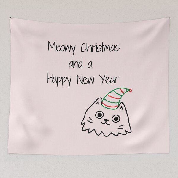 Item preview, Meowy Christmas and a Happy New Year designed and sold by NotablyDesigned.