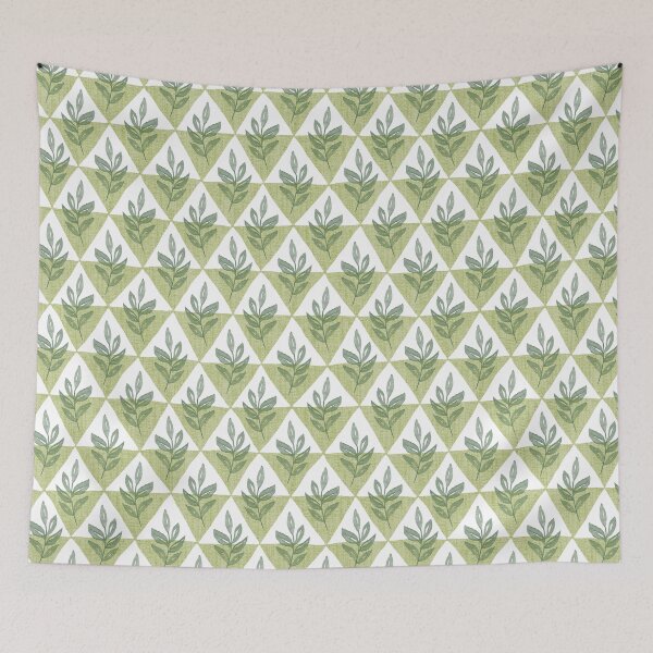 Item preview, Green leafy diamonds designed and sold by theacorngrove.