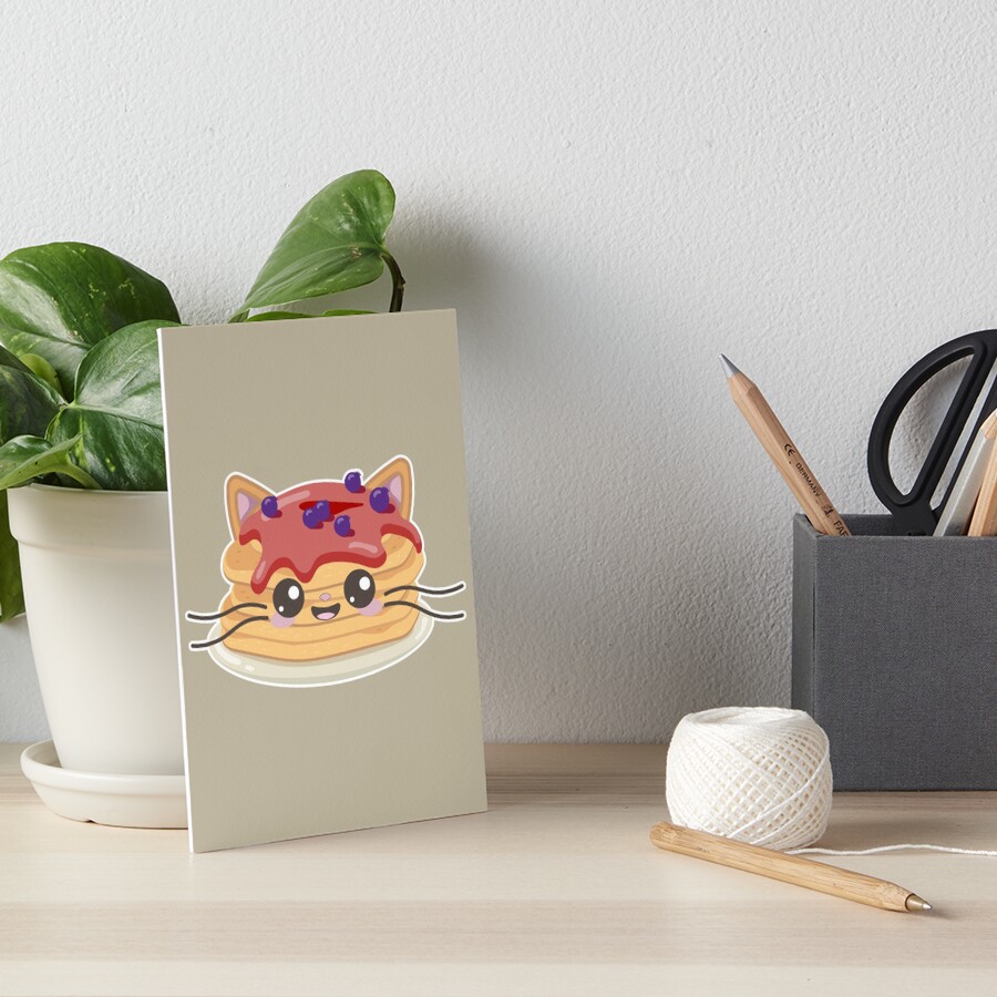 "Pancake Cat / Cute Kawaii Pancake Cat meme" Art Board Print for Sale