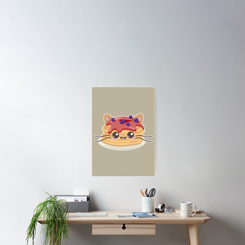 "Pancake Cat / Cute Kawaii Pancake Cat meme" Poster by CoolSkin Redbubble