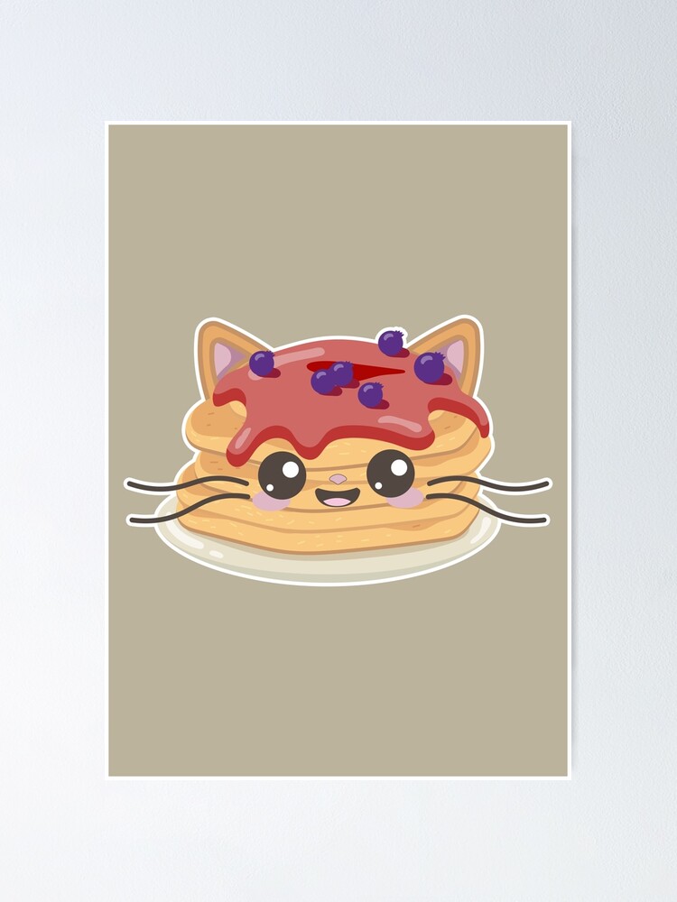"Pancake Cat / Cute Kawaii Pancake Cat meme" Poster by CoolSkin Redbubble