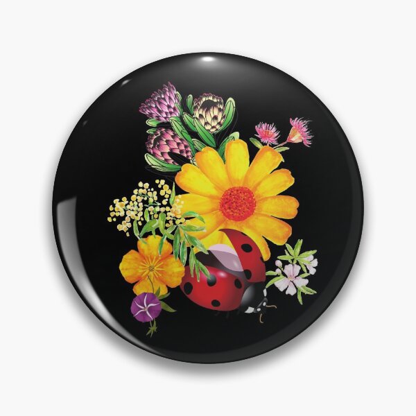 Item preview, Bright Native Flowers & Ladybug Colorful Design designed and sold by EarthArtDesigns.