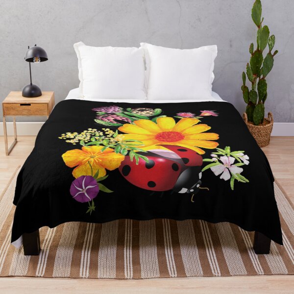 Item preview, Bright Native Flowers & Ladybug Colorful Design designed and sold by EarthArtDesigns.