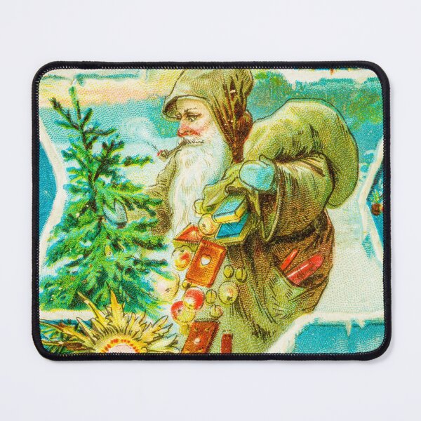 Item preview, Old Vintage Santa Claus Carrying Sack While Christmas Gifts Are Falling Nostalgic Retro Greeting Art Decor designed and sold by AesthetesLegacy.