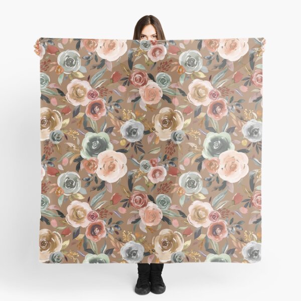 Item preview, Christmas Rose Bouquet - Watercolor Winter Floral Pattern Gold Ocher designed and sold by ninoladesign.
