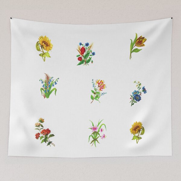 Item preview, Mixed Multicolor Flowers. Sunflowers, Red Poppy Flowers, Tulip, Blue Flowers, Iris designed and sold by silviaol.