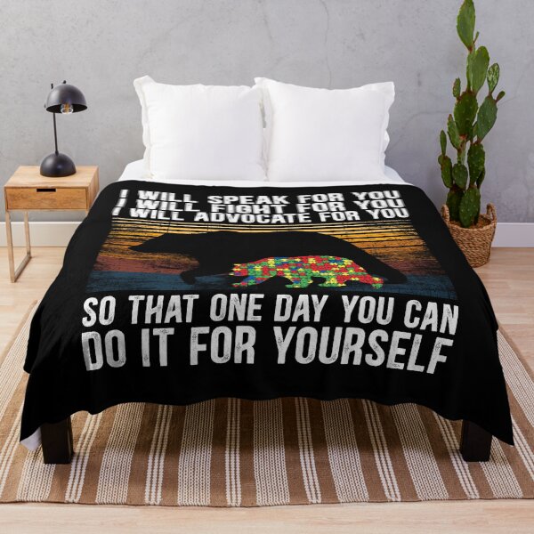 Item preview, Vintage Autism Mom Puzzles Autistic Awareness sayings I Will Speak For You I Will Fight For You I Will Advocate For You designed and sold by Dolphin Graphic.