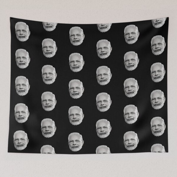 Item preview, Cool Narendra Modi Indian prime minister Black yoga designed and sold by Tiredmenphilo.