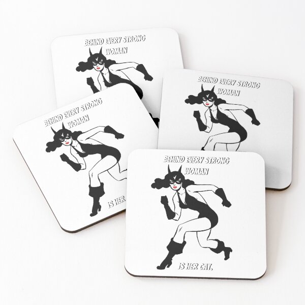 Item preview, Behind Every Strong Woman Is Her Cat. White designed and sold by Rainbows Rock.