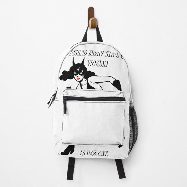 Item preview, Behind Every Strong Woman Is Her Cat. White designed and sold by Rainbows Rock.