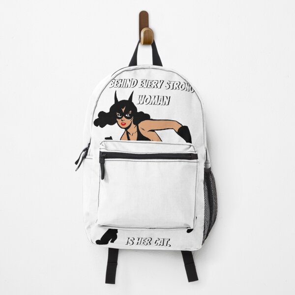 Item preview, Behind Every Strong Woman Is Her Cat. White designed and sold by Rainbows Rock.
