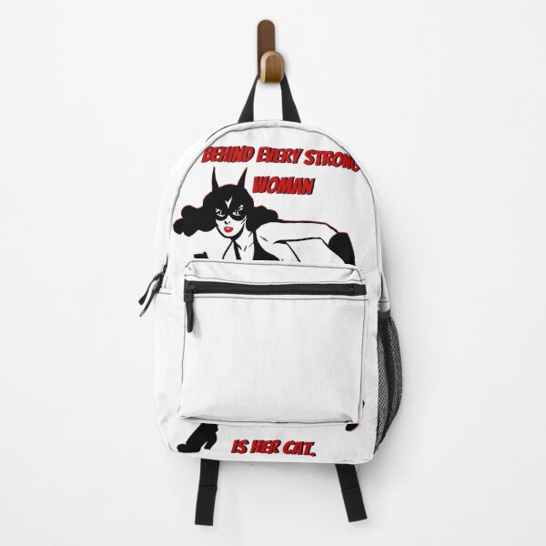Item preview, Behind Every Strong Woman Is Her Cat. White designed and sold by Rainbows Rock.