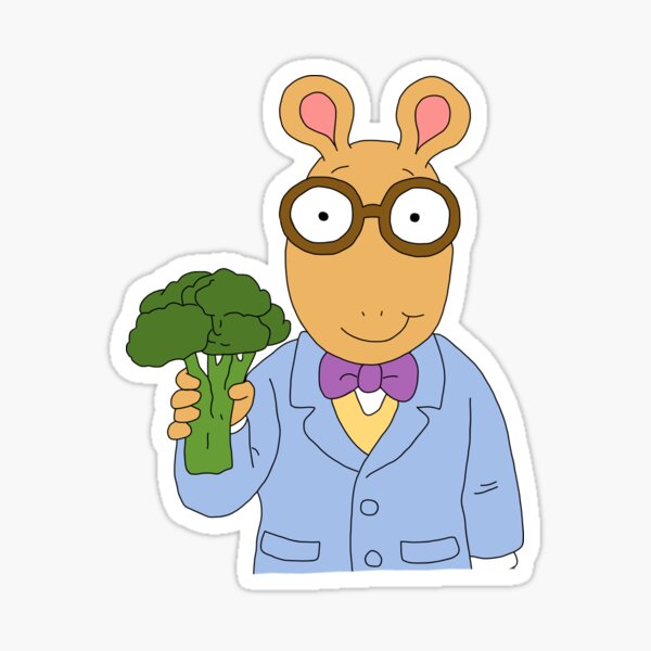 "Arthur with Broccoli " Sticker for Sale by artofbridget Redbubble
