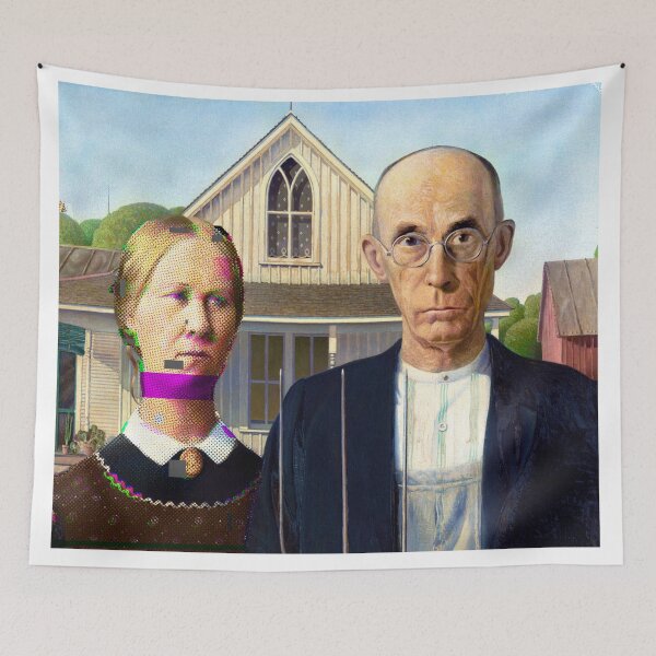 Item preview, American Gothic Pixel Glitch  designed and sold by KristaZed.