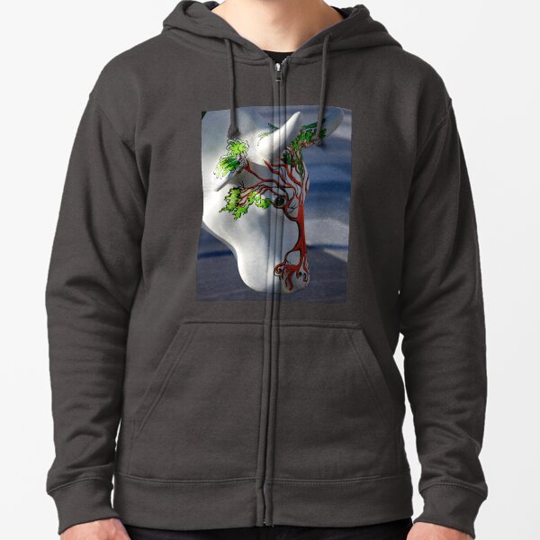 Cow with tree, Ebrington, Derry Zipped Hoodie