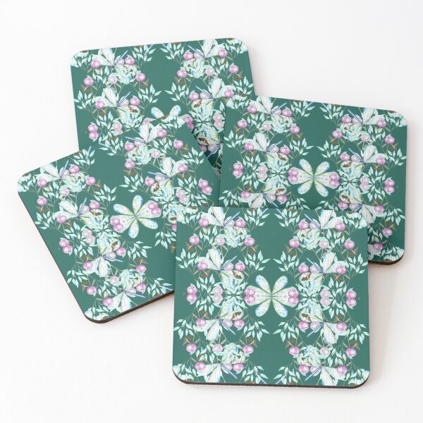 Item preview, watercolor peonies and dragonflies designed and sold by mycloudzdesign.