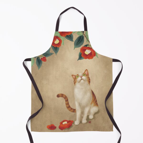 Item preview, Cat and camellia flowers T2 - Minhwa-Korean traditional/folk art designed and sold by minsillust.