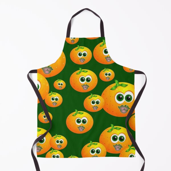 Item preview, Funny Cute Orange Faces Seamless Pattern Over Green Background designed and sold by silviaol.