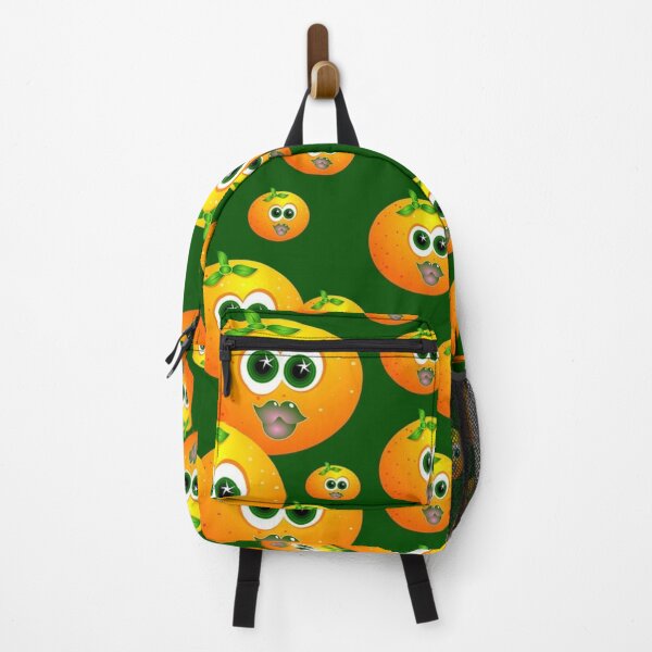 Item preview, Funny Cute Orange Faces Seamless Pattern Over Green Background designed and sold by silviaol.