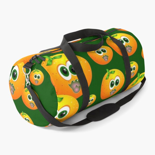 Item preview, Funny Cute Orange Faces Seamless Pattern Over Green Background designed and sold by silviaol.