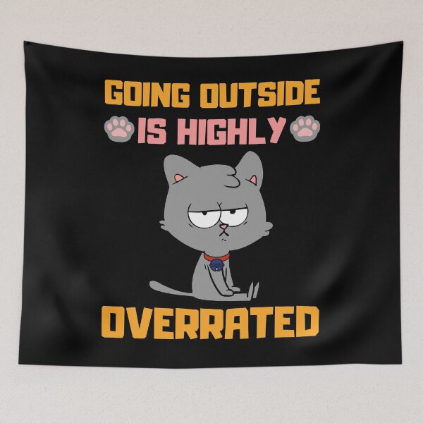 Item preview, Going Outside Is Highly Overrated Funny Introvert Cat designed and sold by Kaladzishop.
