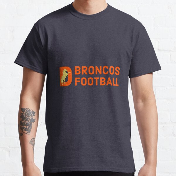 Football Tshirt DENVER BRONCOS Shirt 80s NFL Super Bowl American Football T  Shirt Colorado Tee Sports Top Vintage Retro Orange Large