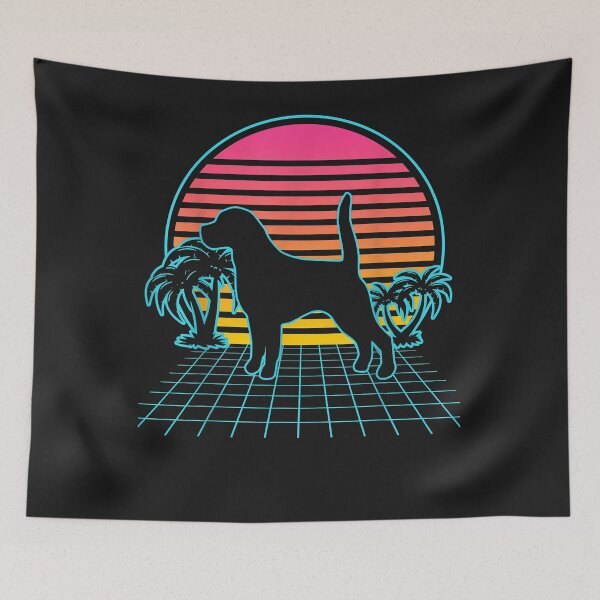 Item preview, Beagle Dog Vintage 80s Vaporwave Aesthetic Puppy Lover T-Shirt designed and sold by Joannuna.