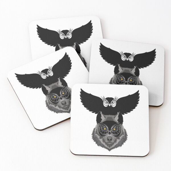 Item preview, Owl vs Wolf with mask, wild nature designed and sold by Designer-amjed.