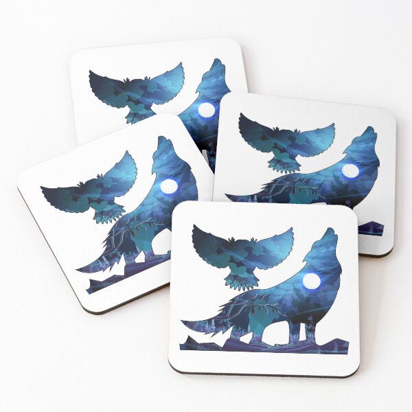 Item preview, Wolf and Owl in the dark of the night designed and sold by Designer-amjed.