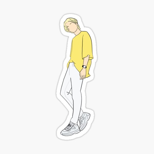 Seventeen Jeonghan Going Seventeen In L A Yellow Oversized Shirt Sticker For Sale By