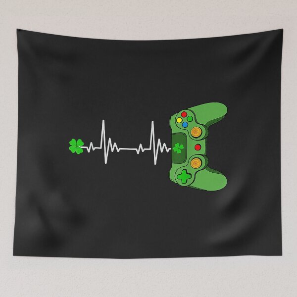 Item preview, Irish Gamer Heartbeat Funny Luckiest Gamer Men Boys Kids designed and sold by AnitaJGreenspan.