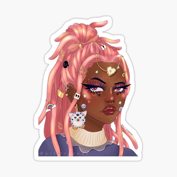 90s Babe Art Sticker