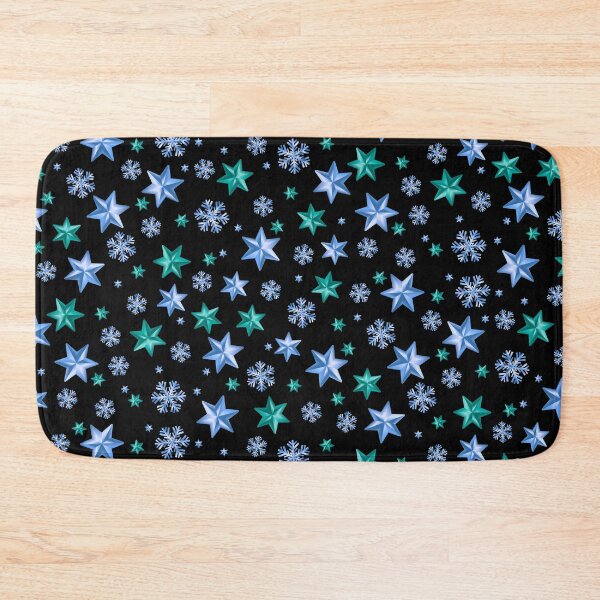 Item preview, Stars & Snowflakes Winter Pattern: Blue & Aqua designed and sold by PawsitiveMum.
