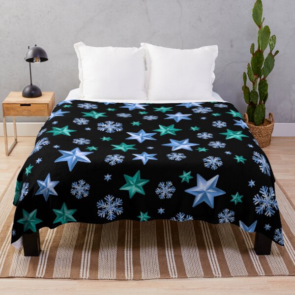 Item preview, Stars & Snowflakes Winter Pattern: Blue & Aqua designed and sold by PawsitiveMum.