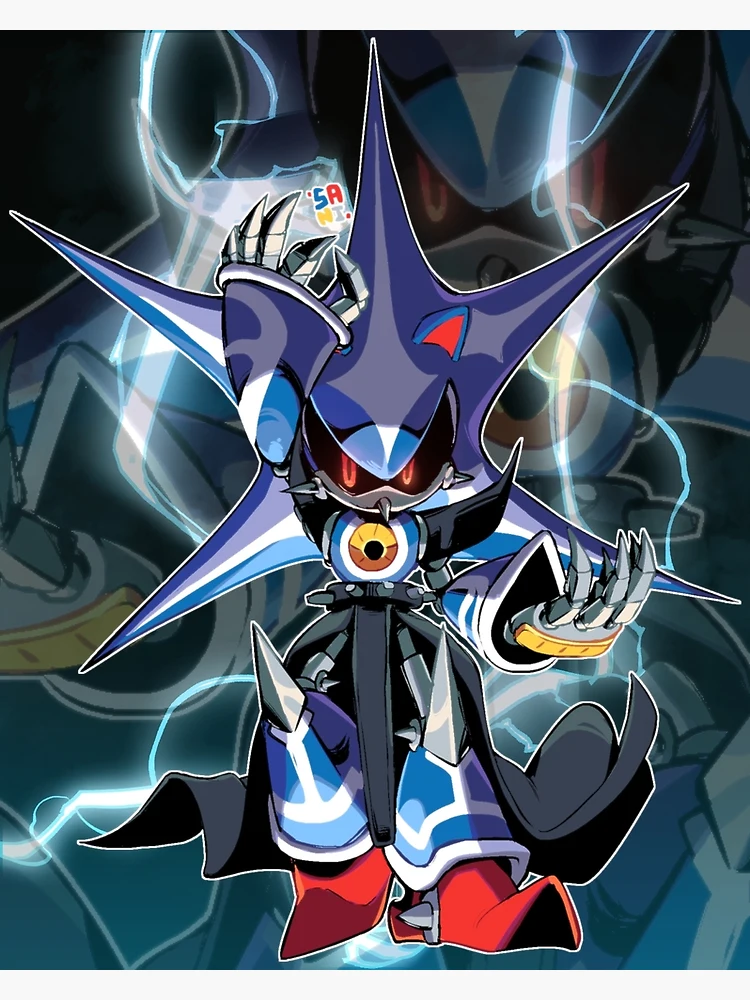 81320 - safe, artist:ravencorona, metal sonic (sonic), neo metal sonic ( sonic), dragon, fictional species, robot, anthro, sega, sonic heroes, sonic  the hedgehog (series), 2020, acrylic, apocalypse, badass, blue body, boss,  cloud, epic