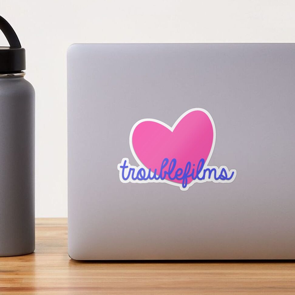 TROUBLEfilms Pink & Blue Logo Sticker