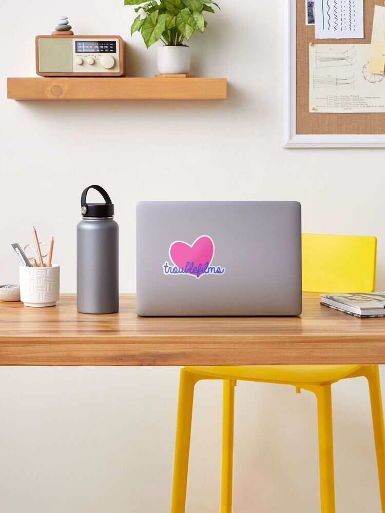 Alternate view of TROUBLEfilms Pink & Blue Logo Sticker