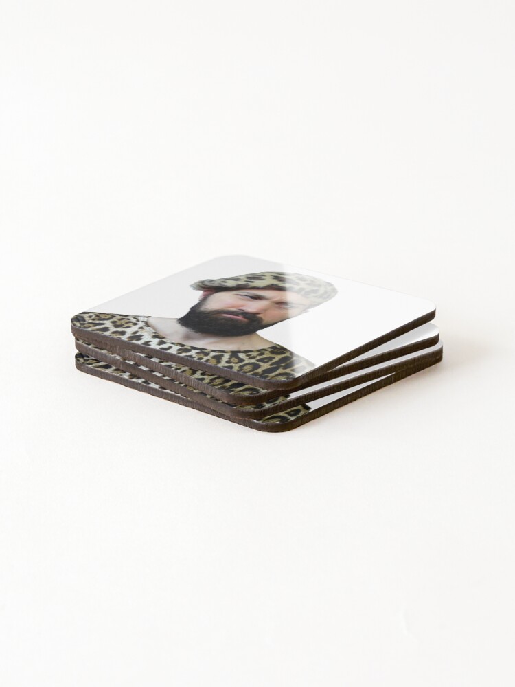 Thumbnail 4 of 5, Coasters (Set of 4), Pulpy Syntax Leopard Print Stare designed and sold by PulpySyntax.