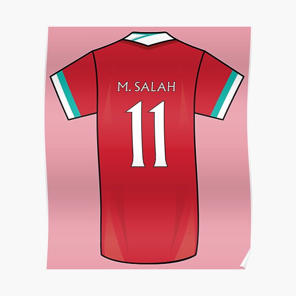 Mohamed Salah Shirt Poster Liverpool 21/22 Retro Artwork 