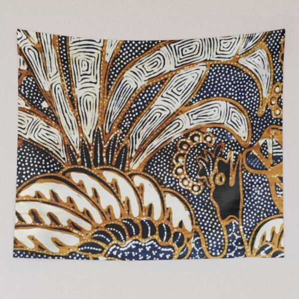 Item preview, Vintage Indonesian Batik Peacock Print designed and sold by Vicky Brago-Mitchell®.