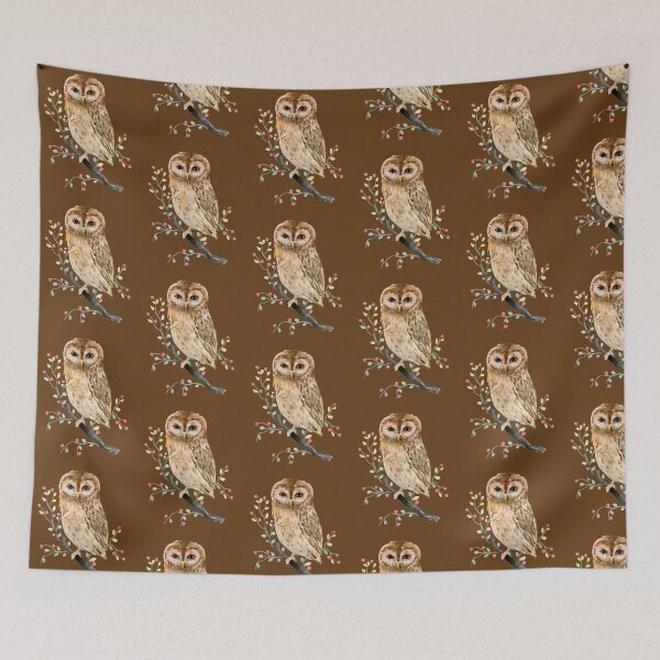 Item preview, Watercolor Little Brown Owl designed and sold by cornercroft.